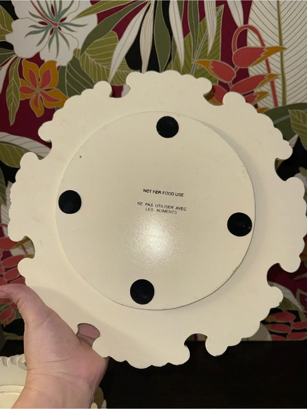 Antique white charger plates by Pier One
